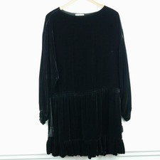 Ulla Johnson Size 6 Claudette Mini Dress Black Velvet Ruffle Holiday Party