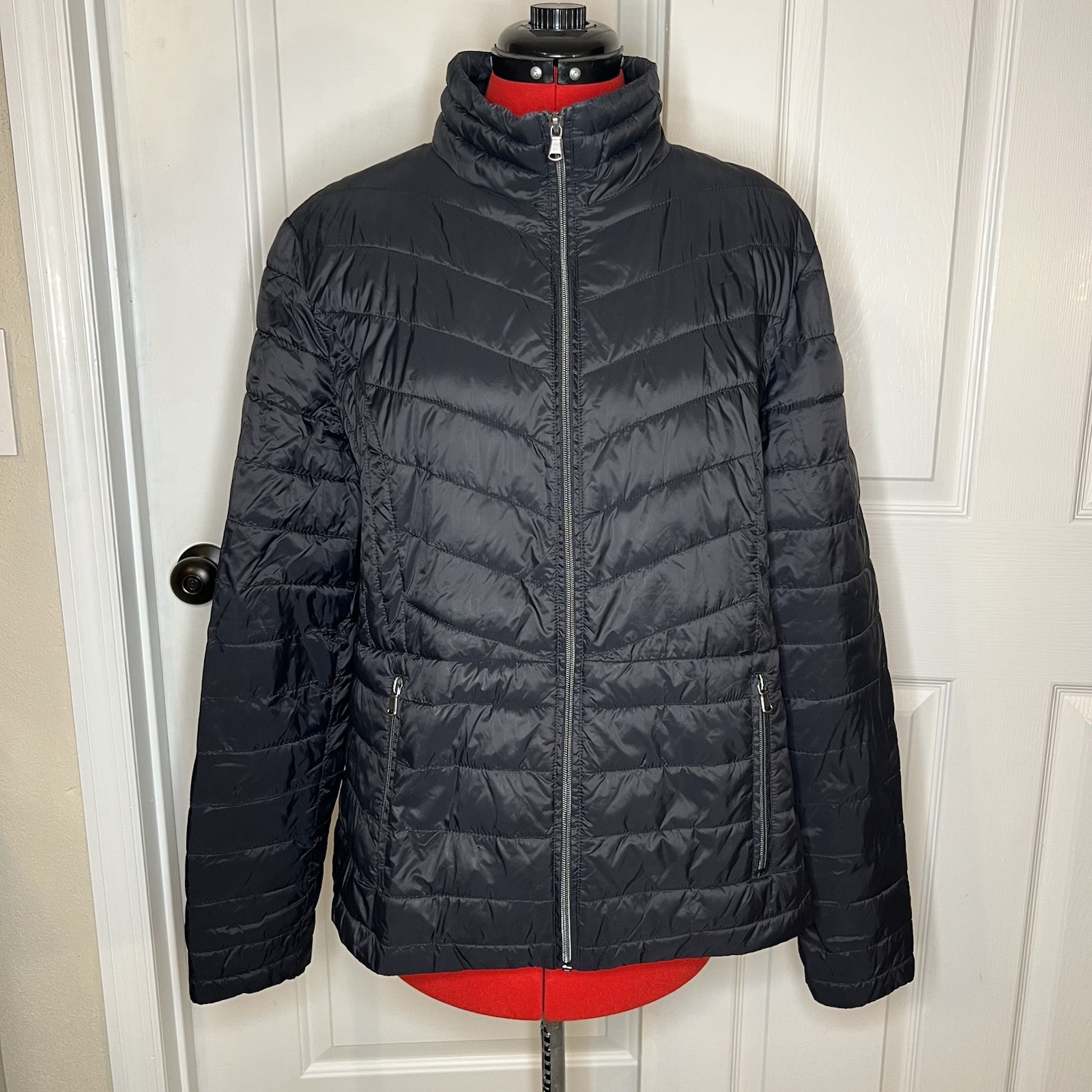 GH Bass & Co Black Lightweight Womens Full Zip Puffer Jacket Size XL
