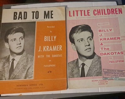 BILLY J KRAMER JOB LOT OF 2 ORIG SHEET MUSIC 