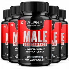 (5 pack) Alpha Boost Pro Male Pills - Supports Vitality for Men - (60 Capsules)