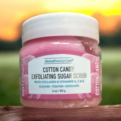 Global Beauty Care Cotton Candy Sugar Scrub with Collagen, Vitamins A, C & E