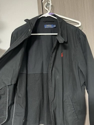 Polo Ralph Lauren Men's Black Full Zip Harrington Jacket Twill Point Collar M image 2