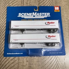 HO Scale 53' Stoughton Trailers (2-Pack) - Ryder - Walthers #949-2455 New