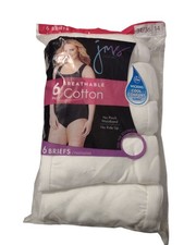 Just My Size Cotton White Briefs 6-Pack Size 14 Underwear Panties Panty Women