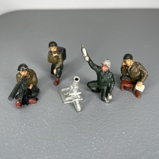 Timpo Toys England 1950s Lead Hollow Cast WWII GI  s Mortar Launcher Lot Of 5
