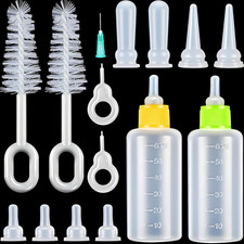 Tondiamo 16 Pieces Pet Feeding Bottle Kit Kitten Bottles Yellow, Green
