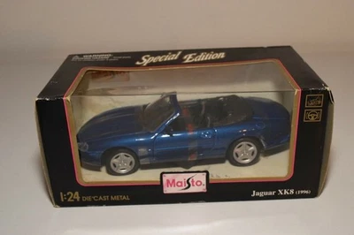 WW 1:24 MAISTO JAGUAR XK8 XK 8 METALLIC BLUE 1996 MINT BOXED - Bild 1 von 4