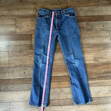 80s VTG Lee 201 USA Union Made Jeans Men 34x33 Zip Regular Fit Denim Blue 171104
