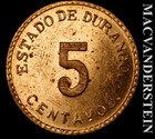 Mexico: 1915 Durango Five Centavos Brass - Choice Gem Brilliant Unc+++  #L7749 — photo 2