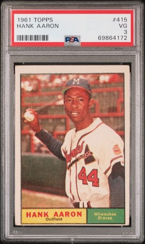 Hank Aaron #415 1961 Topps card