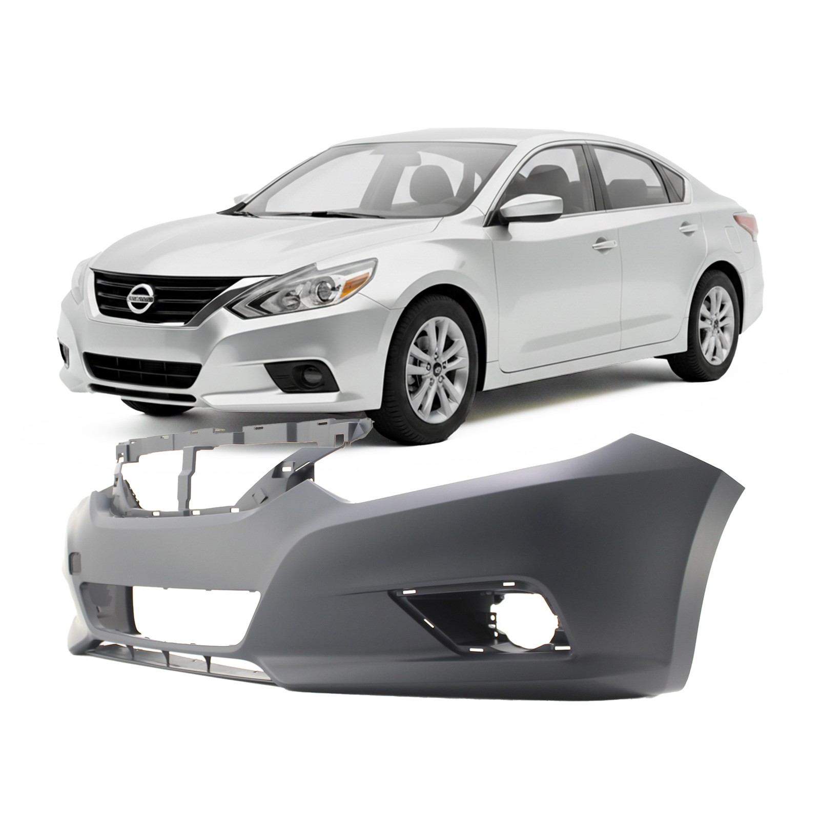 2016-2018 Nissan Altima Primed Front Bumper Cover NI1000311 620229HS0H