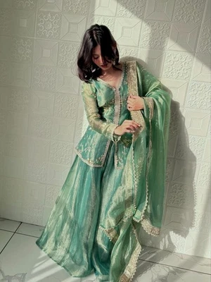 Pakistaner Kleid Salwar Kameez Fertig Anzüge Tragen Indisch Hochzeit Party - Bild 1 von 4