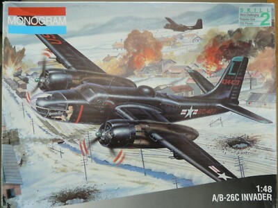 MONOGRAM 1/48 Ref 5508 A-26C Invader + Hi-Tech 189 A-26'' 6 Guns Model Airplane