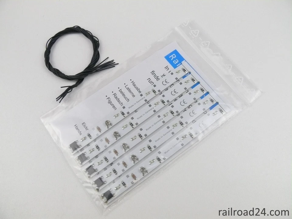 5 Stück LED Waggon Beleuchtung Lichtleiste warmweiß 100mm