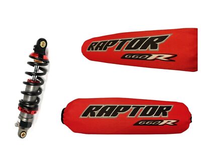 Red Black Shock Covers for Yamaha Raptor YFM 660 set 3, NEW Racing