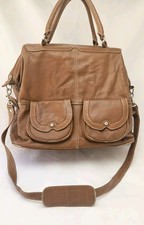 Tommy & Kate Brown Oversize Large Genuine Leather Holdall Travel Bag Preloved 