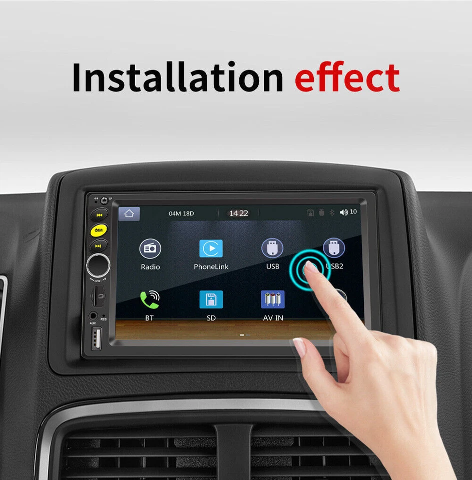 Radio Coche Estéreo Pantalla Táctil Reproductor MP5 Bluetooth USB AUX Carplay Android Automático Foto 2 de 4