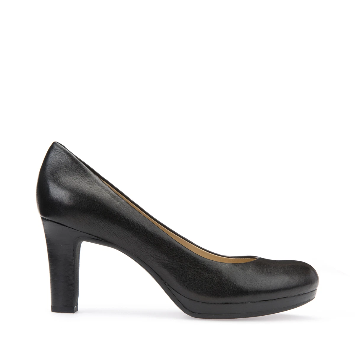GEOX Zapatos Mujer de Sal n Cuero Negro Con Tac n Alto L nea