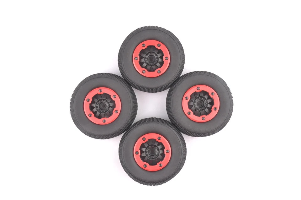 4Pcs 1:10 RC Short Course Tires&Bead-Lock Rims For HSP TRAXXAS Slash Racing Car - Image 3 of 4