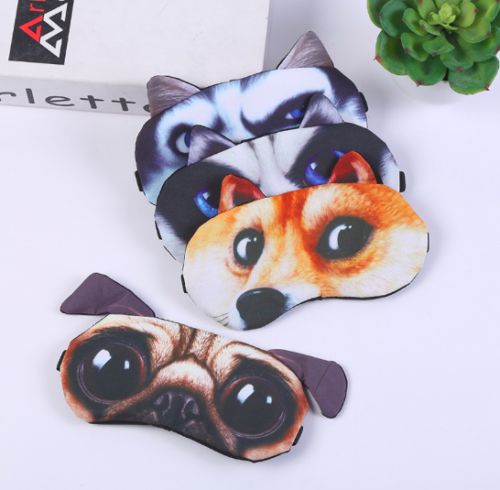 3D Cartoon Animal Eye Mask Dog Cat Travel Aid Sleep Masks Blindfold Adult Kids