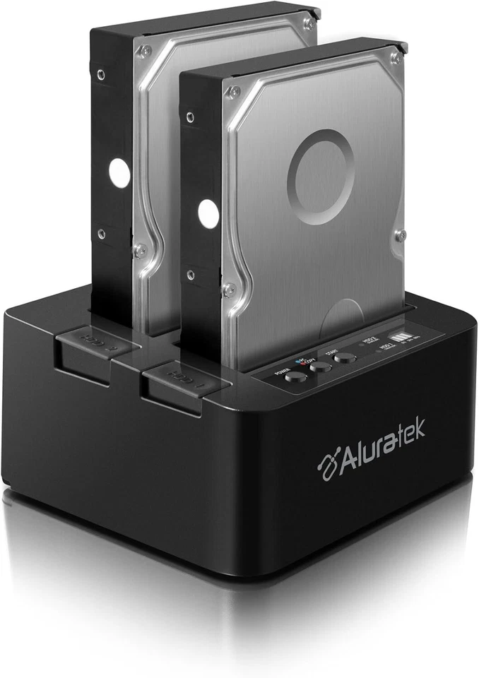 Aluratek USB 2.0 Standalone Duplicator Dock for 2.5/3.5" SATA SSD/HDD Drives New - Image 2 of 4