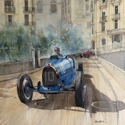 Bugatti | Grand Prix von Monaco | Original Aquarell | Michael Watson FRSA