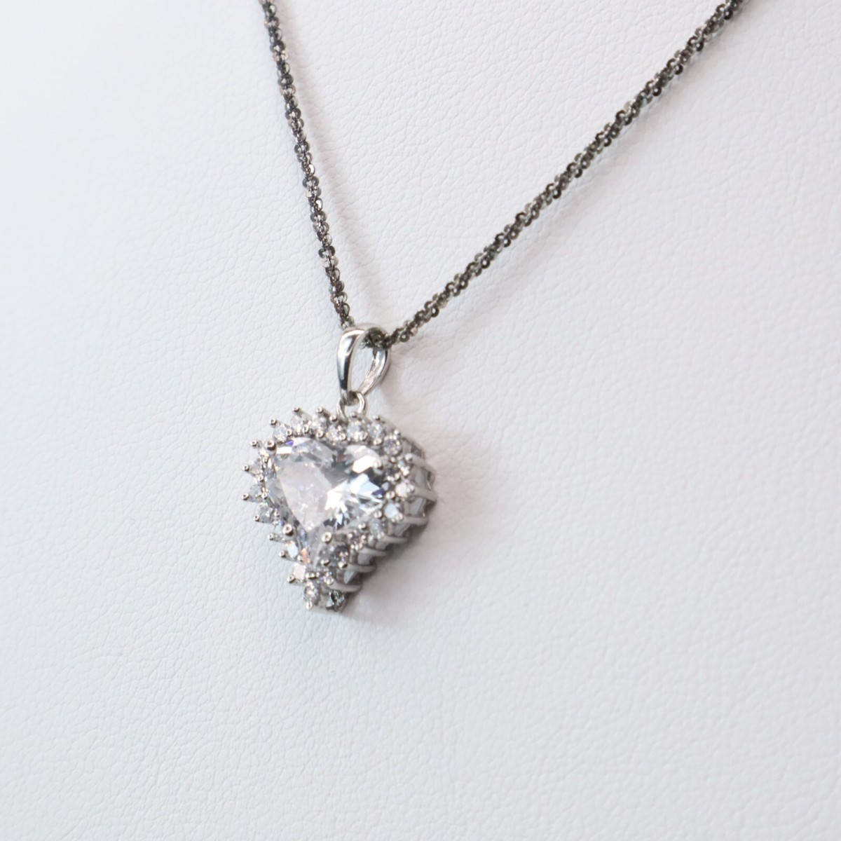 Stauer Sterling Silver 925 Cubic Zirconia CZ Stones Heart