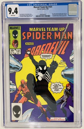 Marvel Team-Up #141 CGC 9.4 White Pages 1st App Black Suit Spider-Man