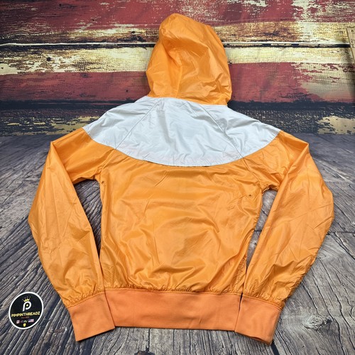 Nike Womens Windrunner Windbreaker Jacket Sz XS Orange White Full Zip Dolphins - Picture 5 of 12