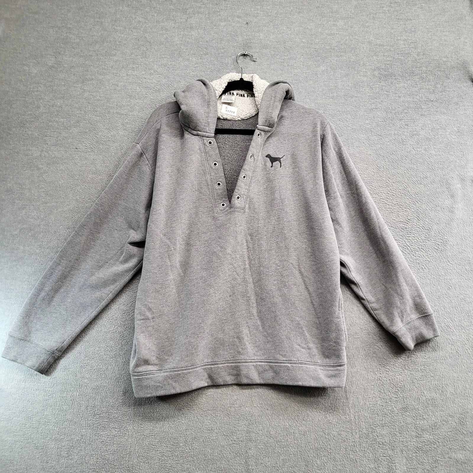 victoria-secret-vs sherpa logo v neck hoodie