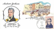2216g, Andrew Jackson FDC, Collins hand-painted cachet, sold out.
