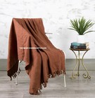 Écharpe En Laine Solide Avec Franges En Tissu De Boue Indien