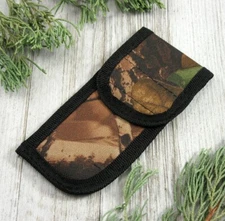 FOLDING KNIFE SHEATH | Camo Nylon Belt Pouch Sleeve - For Folders up to 4.5"