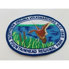 Advertising Patch vtg logo emblem sew on Virginia Volksmarchers Duck 1985 Park