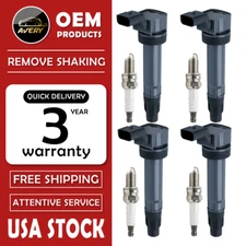 OEM 4 Ignition Coil +4 Spark Plug for 2012 2013 2014 2015 Chevrolet Spark UF725