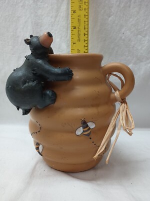Honour, Black Bear & Beehive, Handled, Heavy, Stoneware Mug / Jug  6'' Tall