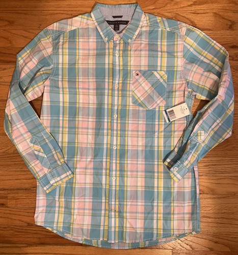 Tommy Hilfiger Boys Button Down Long Sleeve #3 Shirt 100% Cotton Size XL(20) - Bild 1 von 4