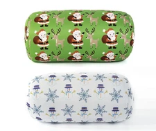 Mushy Pillows Microbead Roll Pillow Winter Patterns Combo Pack 2 Pillows - Santa