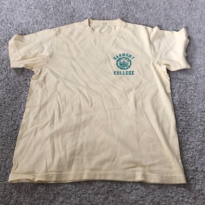 Harmony Paris T-Shirt College Emblem Butter Cream Yellow Cotton Jersey L