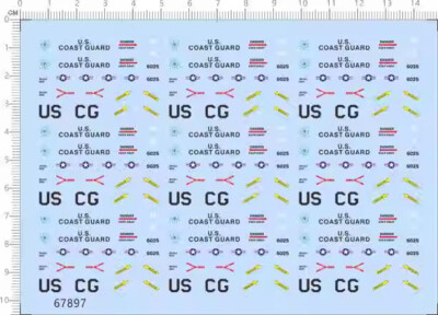  1/144 US Flag CG coast guard HH-60J Helicopter Jayhawk Water Slide Decal 67897