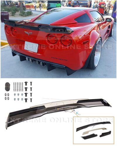 For 05-13 Corvette C6 | C6.5 CARBON FLASH Rear Spoiler Light Tinted Wickerbill - Picture 1 of 11