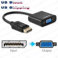 FHD Display Port DP Male to VGA Female Adapter Converter Cable Lead 1080P Black