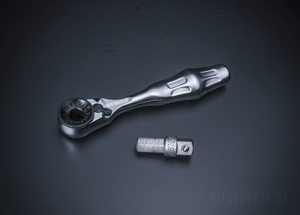 WERA 8001 A Zyklop Mini Umschalt Knarre Bitratsche inkl. 1/4" Nuss Adapter lose