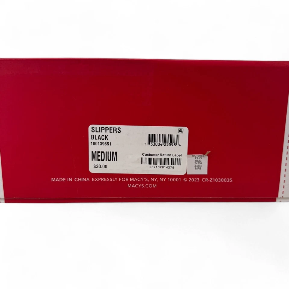 Zapatillas mocasín Club Room para hombre piel sintética interior exterior acogedoras negras medianas 8 9 Foto 3 de 3