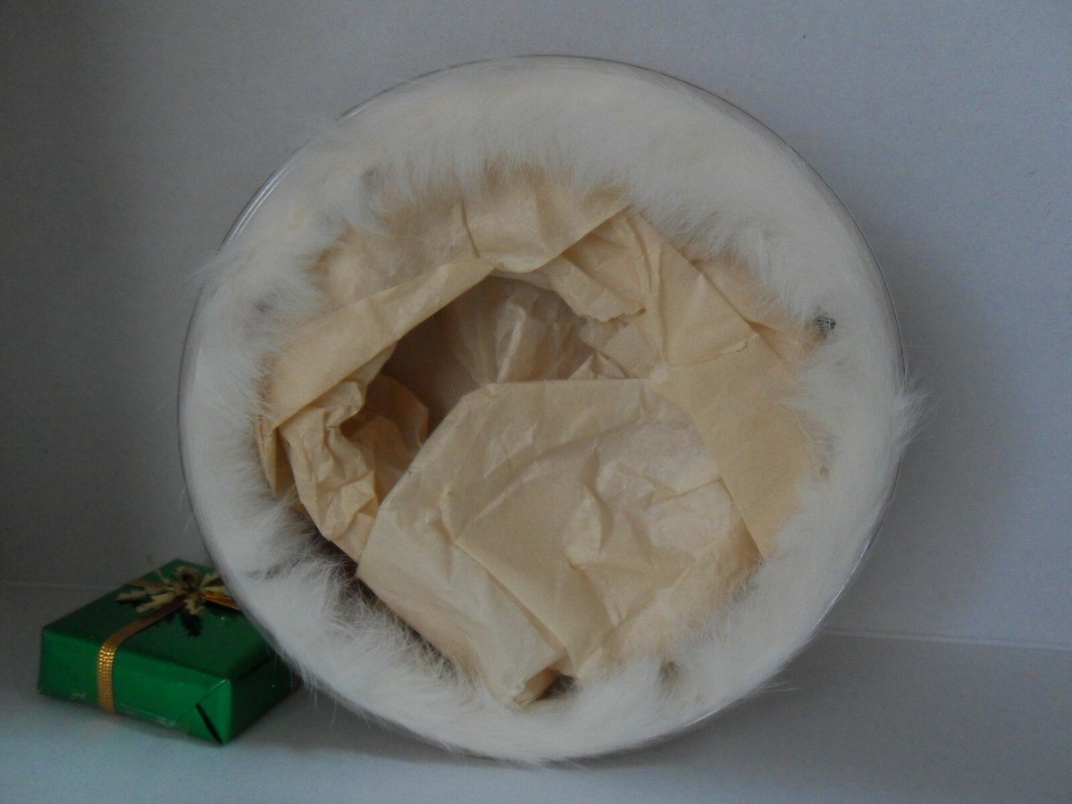 Vintage Womens Fur Pillbox Hat White Sno-Belle by Douglas of 