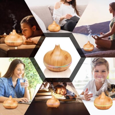 LED Licht Ultraschall Humidifier - 550ml Luftbefeuchter mit Aroma Diffusor