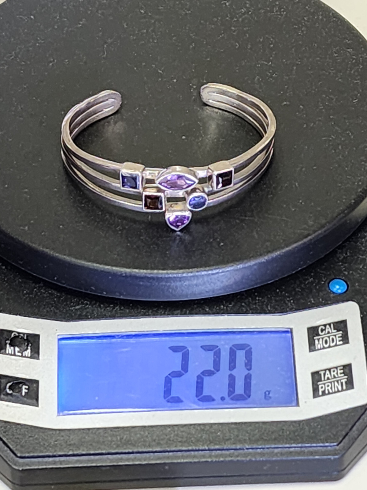 MODERNIST SOLID STERLING SILVER AMETHYST and GEM … - image 15