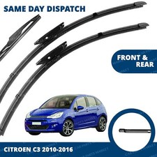 Front/Rear Windscreen 26" 16" 12" Wiper Blades  for Citroen C3 mk2 10-16