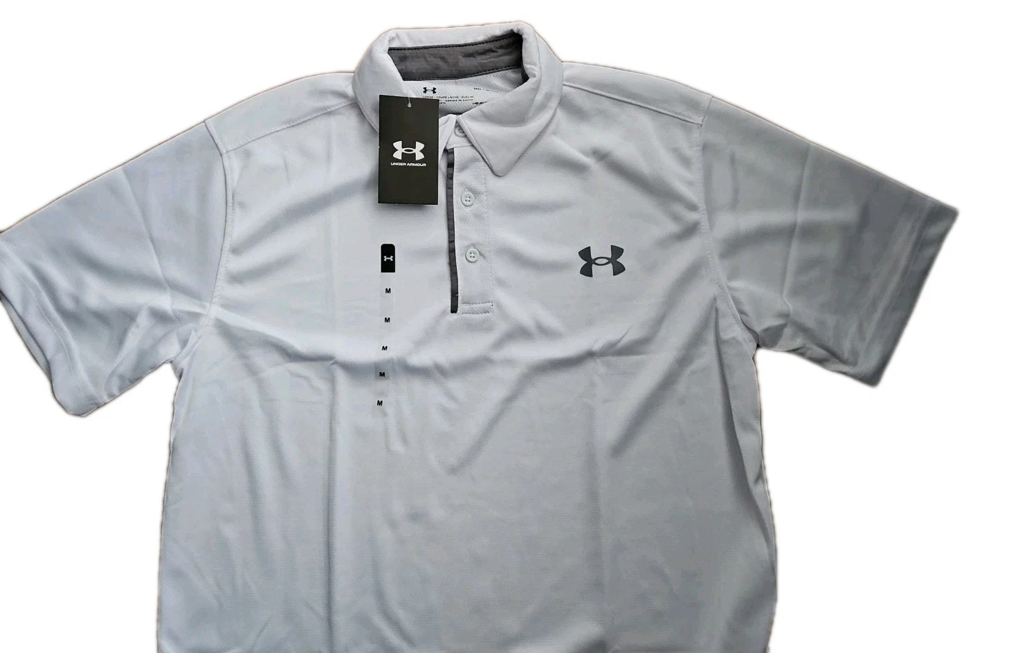 Under Armour 1290140 Men's Tech Performance Loose-Fit Golf Polo Shirt White L.