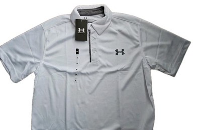 Under Armour 1290140 Men's  Tech Performance Loose-Fit Golf Polo Shirt White L. 